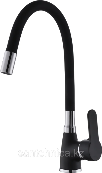 картинка СМЕСИТЕЛЬ ДЛЯ КУХНИ ГИБКИМ ИЗЛИВОМ CAL9929A82Q черный от магазина ТНП