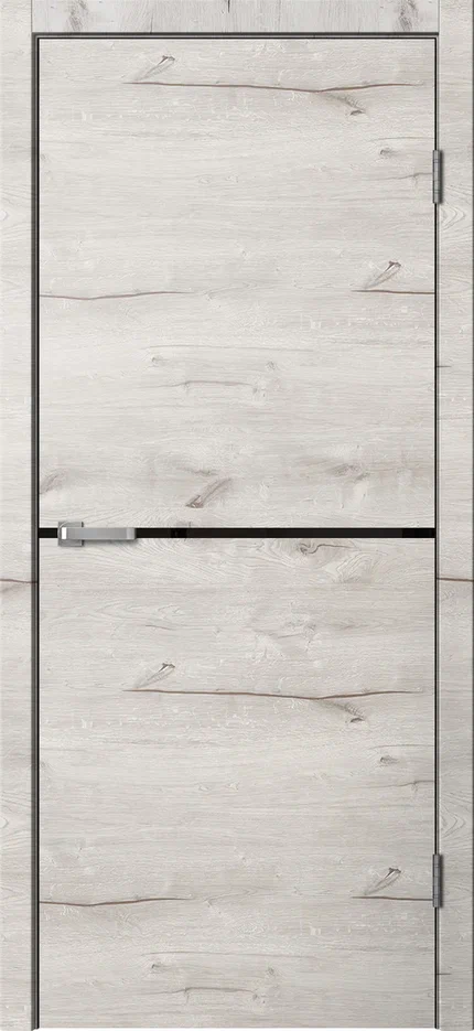 картинка LF02 Полотно дверное 700х2000 ПВХ дуб арктик ЧЕРНЫЙ ПЛАСТИК от магазина ТНП