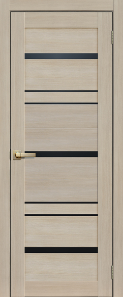 картинка L13 Полотно дверное 700х2000 ясень ЧЕРНОЕ СТЕКЛО от магазина ТНП