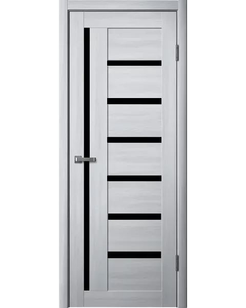 картинка Полотно дверное 217 600х2000 ПВХ ясень пепельный ЧЕРНОЕ СТЕКЛО от магазина ТНП