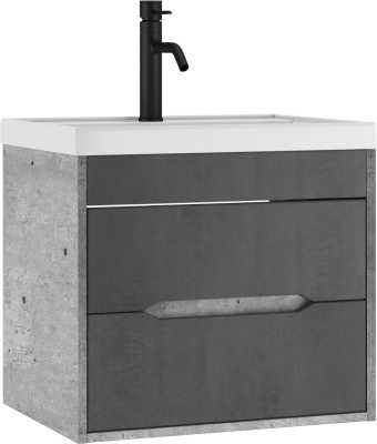 картинка Тумба подвесная под умывальник "Bazis 60" Loft В2 Бетон Домино DL5601T от магазина ТНП