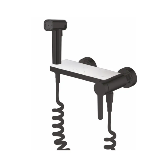 картинка ВСТРАИВАЕМЫЙ СМЕСИТЕЛЬ С ГИГИЕНИЧЕСКИМ ДУШЕМ  DA1504545 матовый черный от магазина ТНП