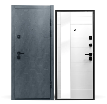 картинка Дверь мет. STRONG 1005 Белый Зеркало 860*2050*90 L от магазина ТНП