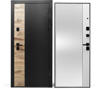 картинка Дверь мет. STRONG 1008  Белый Зеркало  860*2050*90 R от магазина ТНП