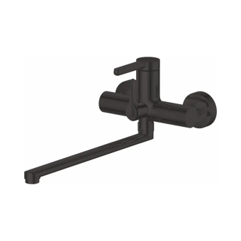 картинка СМЕСИТЕЛЬ ДЛЯ ВАННЫ С ПОВОРОТНЫМ ИЗЛИВОМ  DA1503305 матовый черный от магазина ТНП