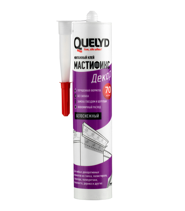 картинка Клей шпакелевка Quelyd Мастификс Декор белый, 280мл от магазина ТНП