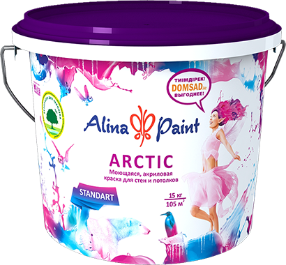 картинка Краска водоэмульсионная, Alina Paint  ARCTIC, 3  кг (интерьерная, моющаяся, всесезонная) от магазина ТНП