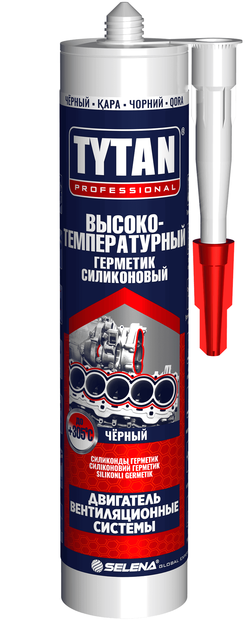 картинка TYTAN герметик высокотемпературный (280 мл), черный (КНР) от магазина ТНП
