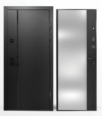 картинка Дверь мет. STRONG 805 МДФ/Зеркало черный 860*2050 L от магазина ТНП