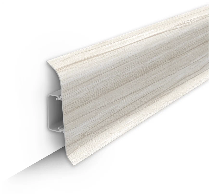 картинка Плинтус напольный с центральной планкой 70мм 2,2м "Идеал Классик", 267 Клен белый от магазина ТНП