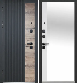 картинка Дверь мет. STRONG 1008  Белый Зеркало  860*2050*90 L от магазина ТНП
