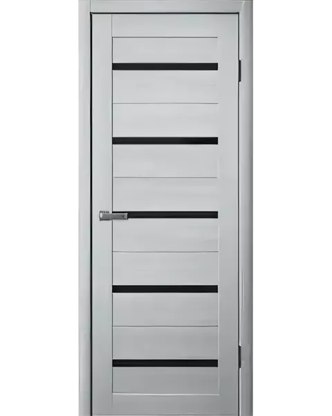 картинка Полотно дверное 206 900х2000 ПВХ ясень пепельный ЧЕРНОЕ СТЕКЛО от магазина ТНП