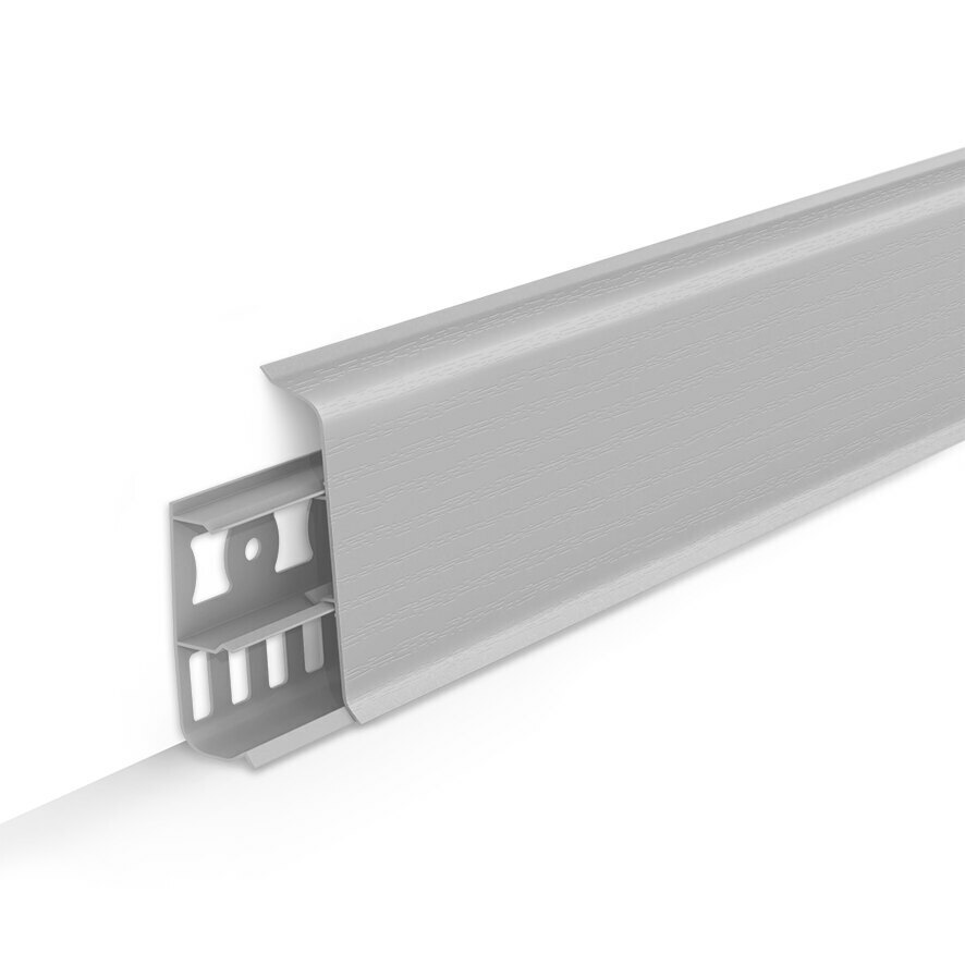 картинка Плинтус напольный 55мм 2,2м "Деконика", 002 Светло-серый от магазина ТНП