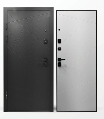 картинка Дверь мет. STRONG 807 МДФ/Геометрия Белый 860*2050 L от магазина ТНП