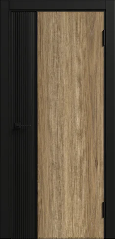 картинка Дверное полотно глухое Спутник ПВХ Стронг черный/ПВХ шампань, 800мм от магазина ТНП