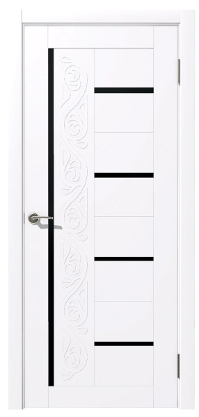 картинка Дверное полотно остекленное Азалия Белое (ст. черное) 900мм от магазина ТНП