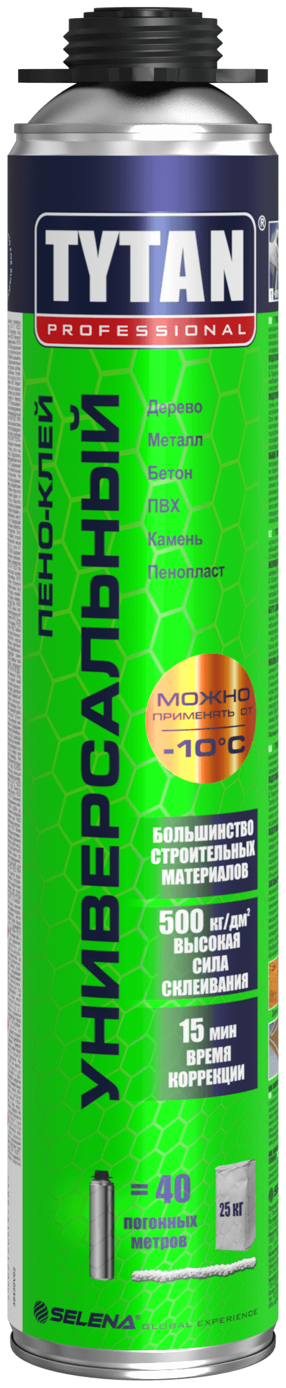 картинка Tytan Professional пена-клей GUN, универсальный, 750 мл (зеленый) от магазина ТНП