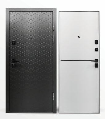 картинка Дверь мет. STRONG 808 МДФ/Белый молдинг 860*2050 R от магазина ТНП