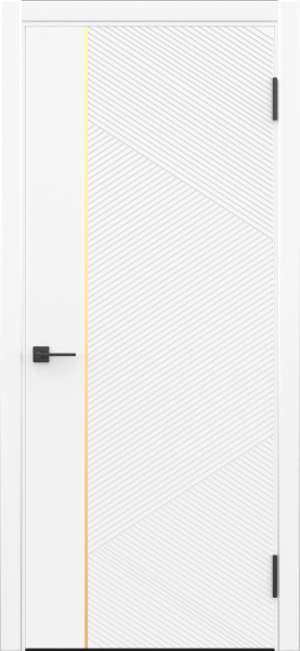 картинка Дверное полотно глухое Орион ПЭТ Айс (профиль золото) , 700мм от магазина ТНП