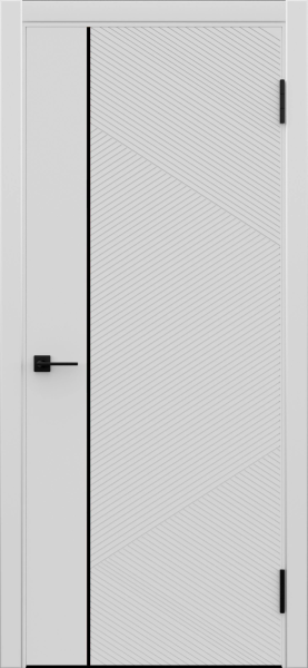 картинка Дверное полотно глухое Орион ПЭТ Платина (профиль черный), 600мм от магазина ТНП