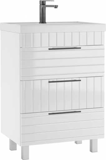 картинка Тумба под умывальник "Bazis 60" Topaz с тремя ящиками В3 Домино DT6401T от магазина ТНП