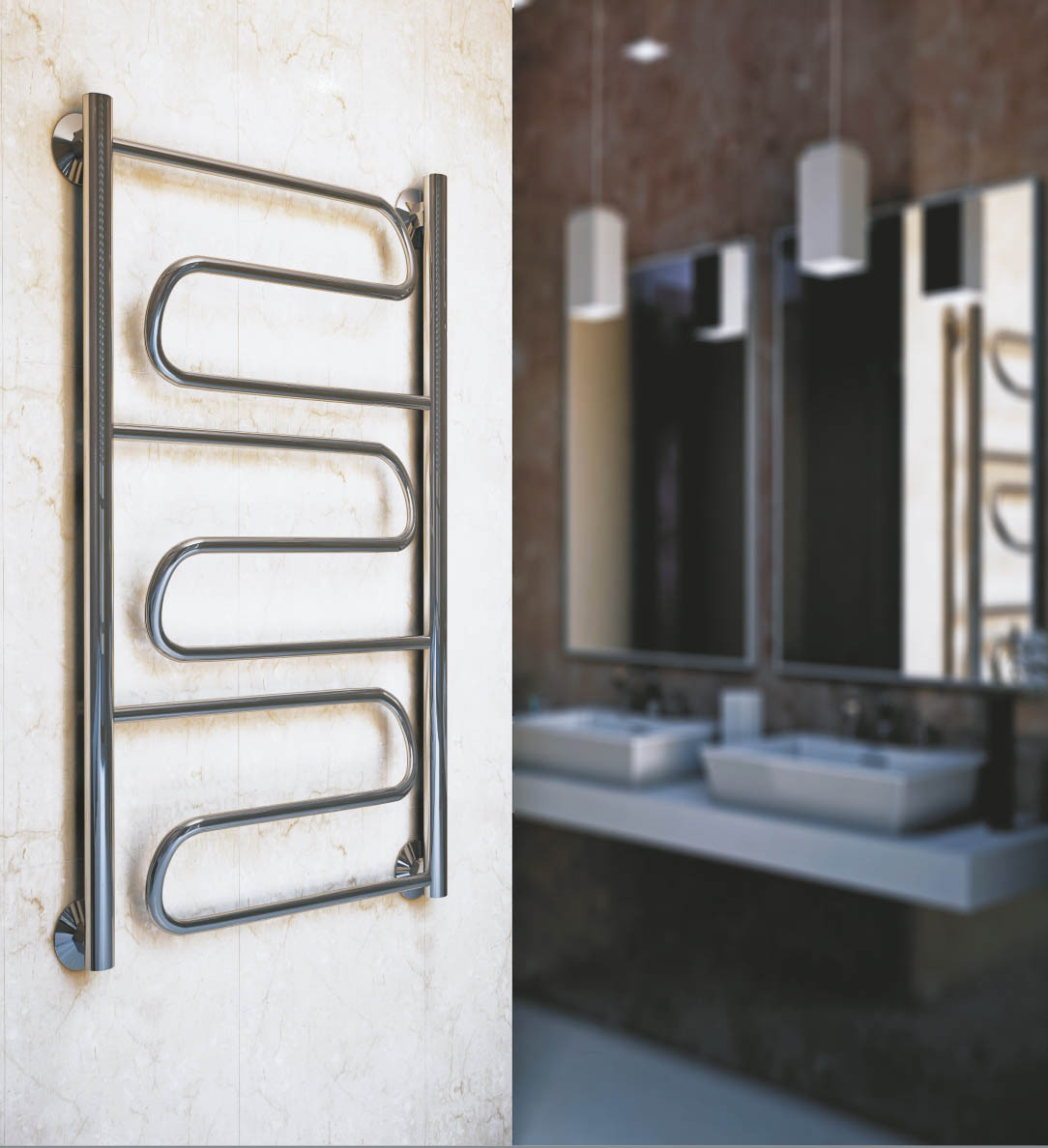 картинка Полотенцесушитель Грация 80*40 нижнее подключение от магазина ТНП