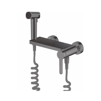 картинка СМЕСИТЕЛЬ С ГИГИЕНИЧЕСКИМ ДУШЕМ DA1504546 серый от магазина ТНП